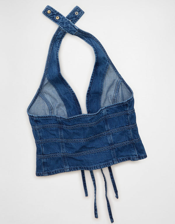 Chaleco en denim con lazo delantero Ae - Generico