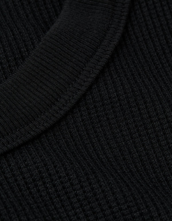 Polo sin Cuello Manga Corta Ae - Negro