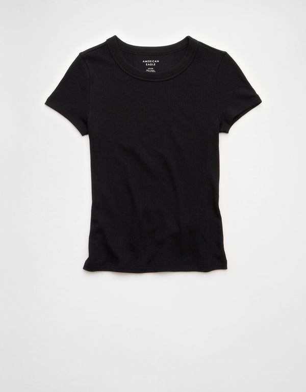 Polo sin Cuello Manga Corta Ae - Negro