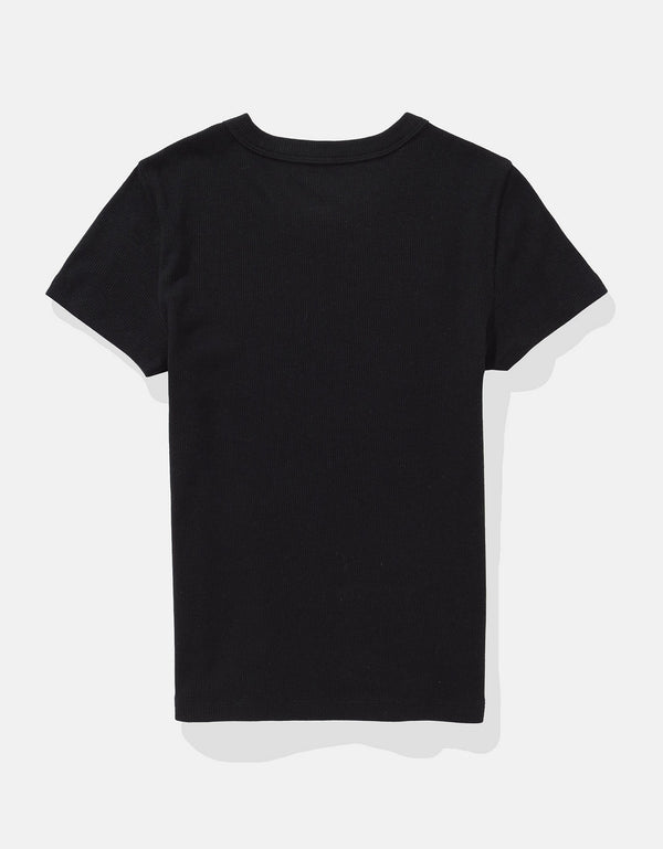 Polo sin Cuello de Bebé Gofre Ae - Negro