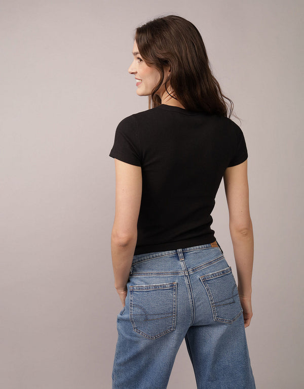 Polo sin Cuello de Bebé Gofre Ae - Negro