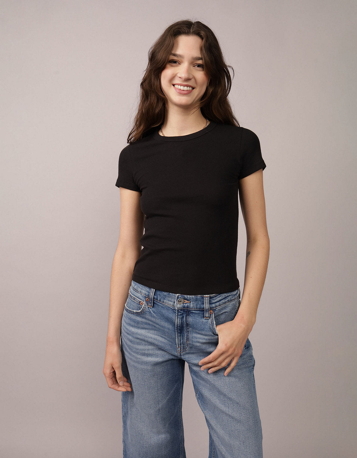 Polo sin Cuello de Bebé Gofre Ae - Negro 2370_1173_001_of
