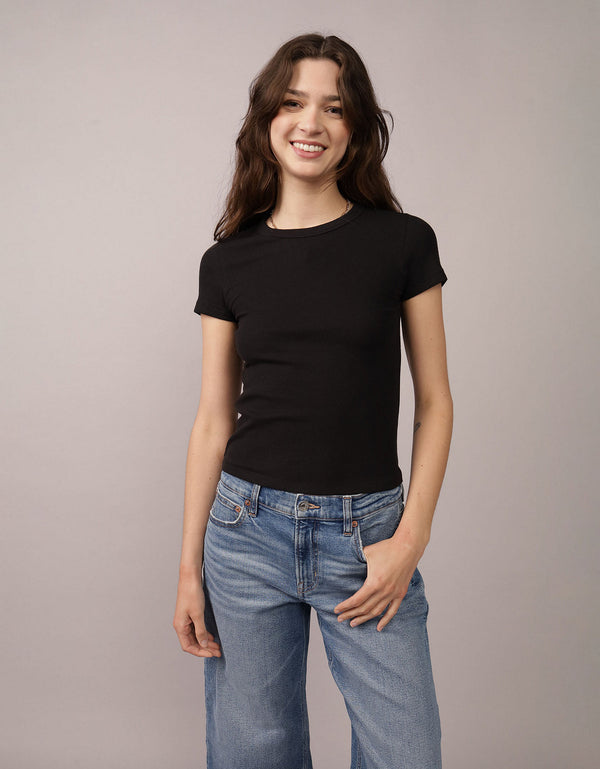 Polo sin Cuello de Bebé Gofre Ae - Negro