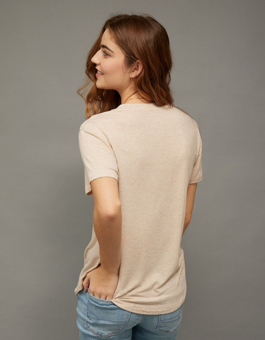 Camiseta Soft & Sexy cuello redondo Ae - Caqui 2370_1561_209_ob