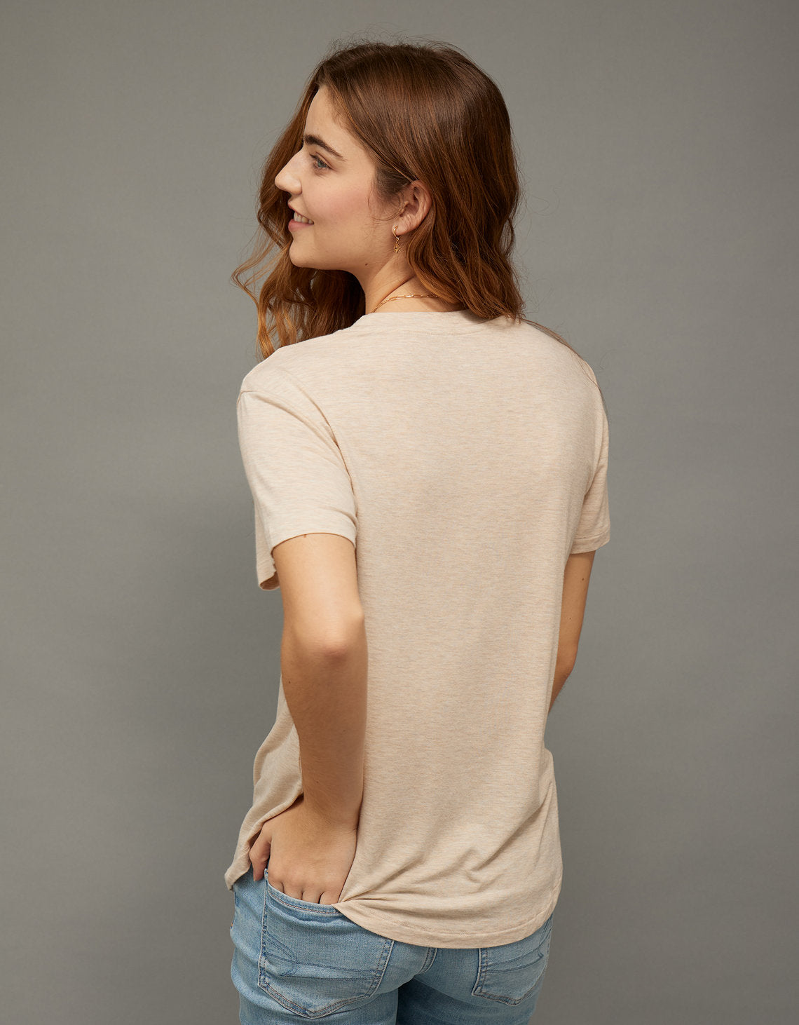 Camiseta Soft & Sexy cuello redondo Ae - Caqui 2370_1561_209_ob