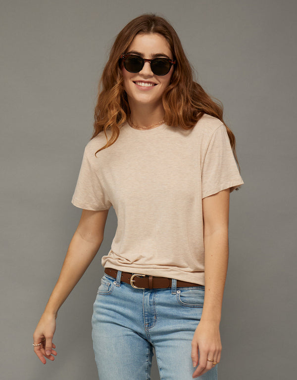 Camiseta Soft & Sexy cuello redondo Ae - Caqui