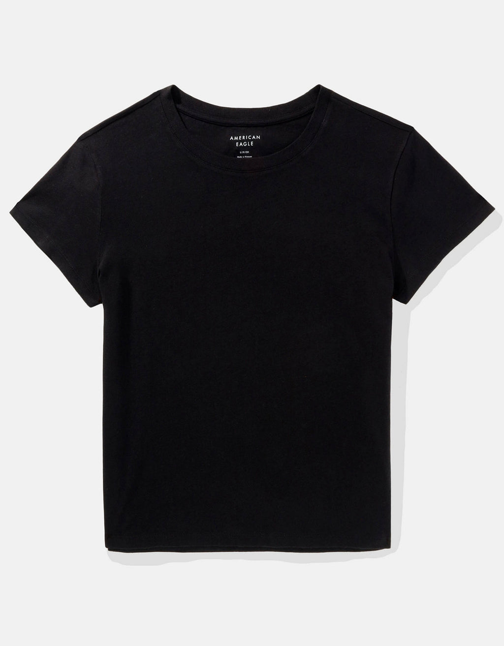 Polo sin Cuello Básica Manga Corta Mujer AE - Negro 2370_9465_001_f