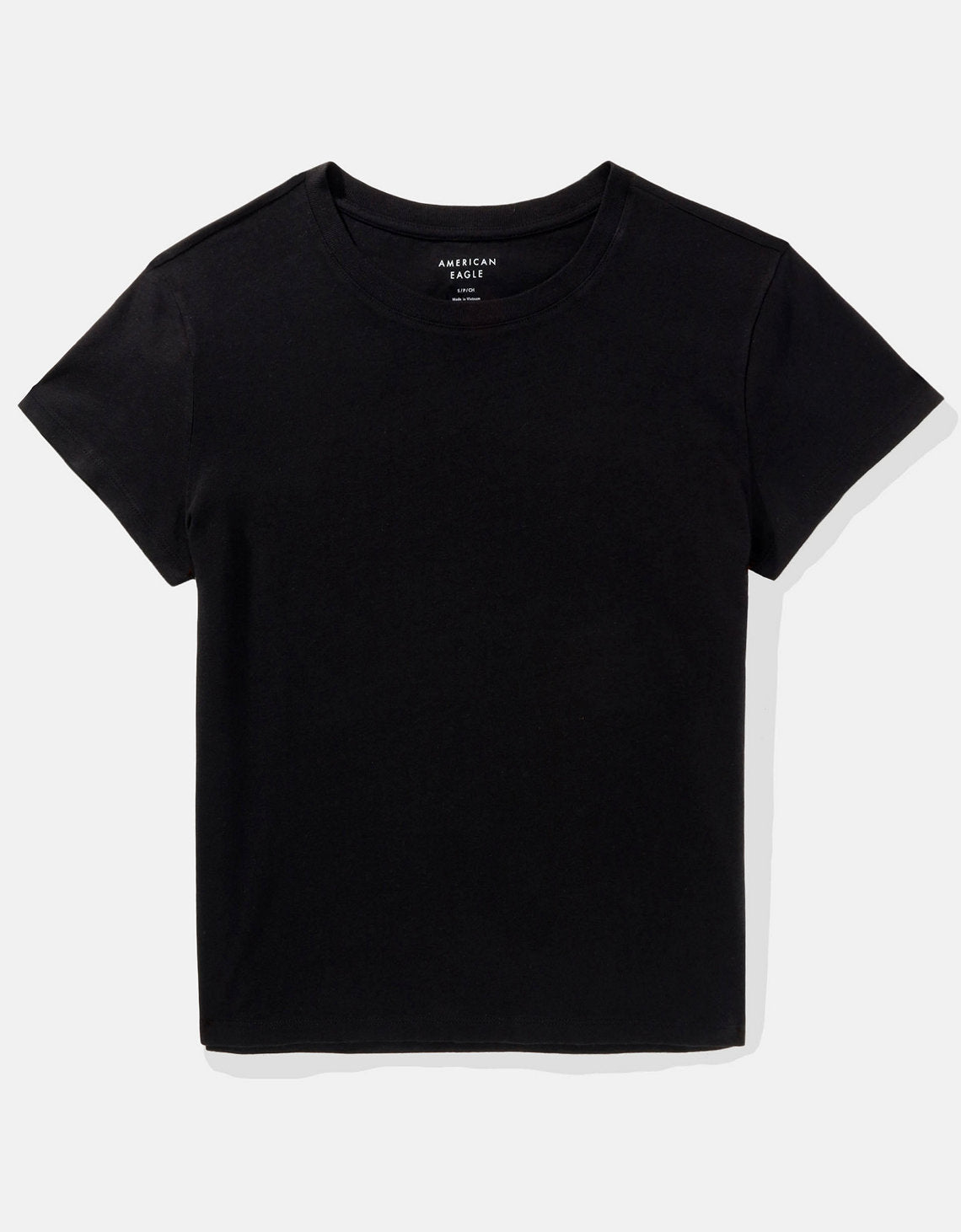 Polo sin Cuello Básica Manga Corta Mujer AE - Negro 2370_9465_001_f