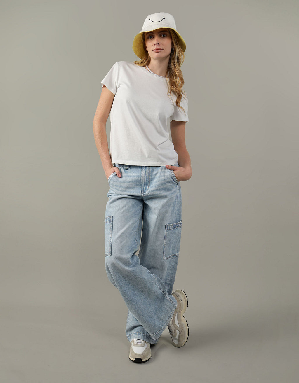 Polo sin Cuello Básica Manga Corta Mujer AE - Blanco 2370_9465_100_of