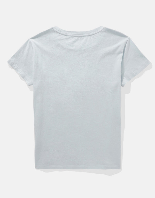 Polo sin Cuello Básica Manga Corta Mujer AE - Azul