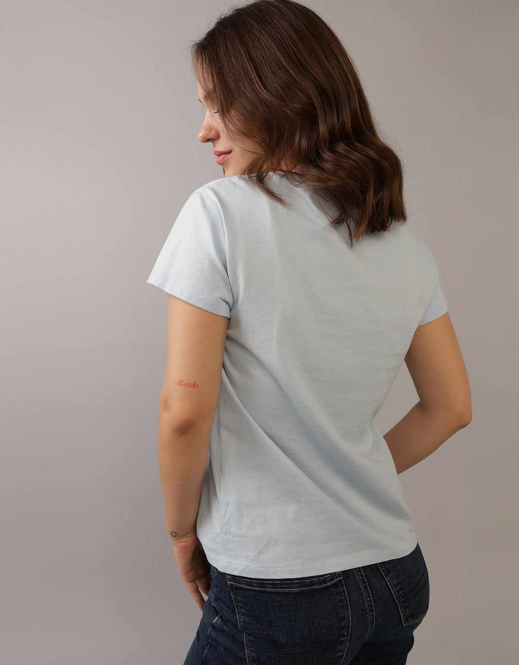 Polo sin Cuello Básica Manga Corta Mujer AE - Azul 2370_9678_401_ob