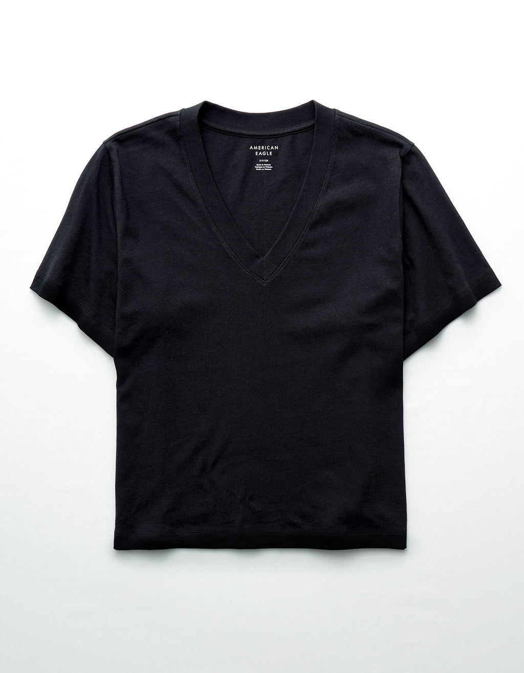 Polo sin Cuello de ajuste relajado Everyday Luxe de Ae - Negro 2370_9999_001_f