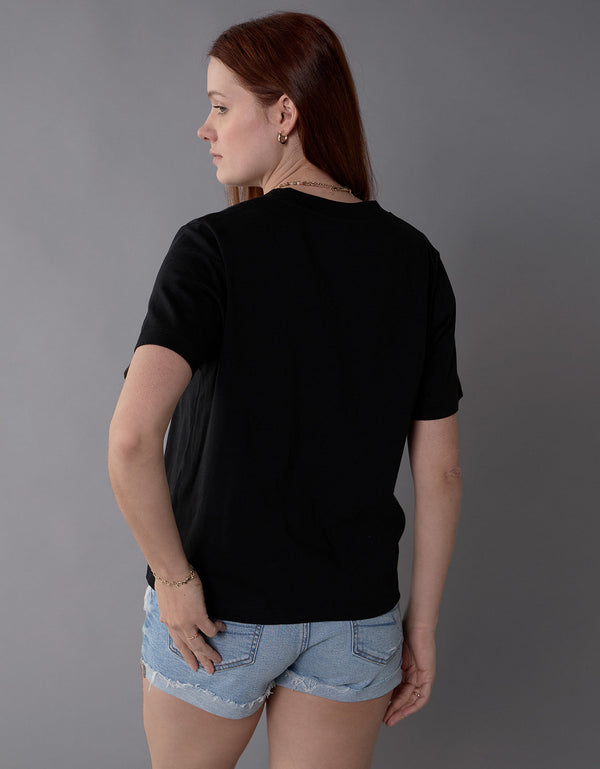 Polo sin Cuello de ajuste relajado Everyday Luxe de Ae - Negro