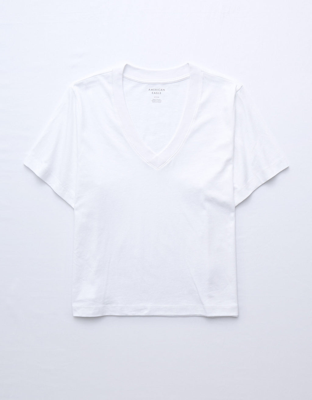 Polo sin Cuello de ajuste relajado Everyday Luxe de Ae - Blanco 2370_9999_100_f