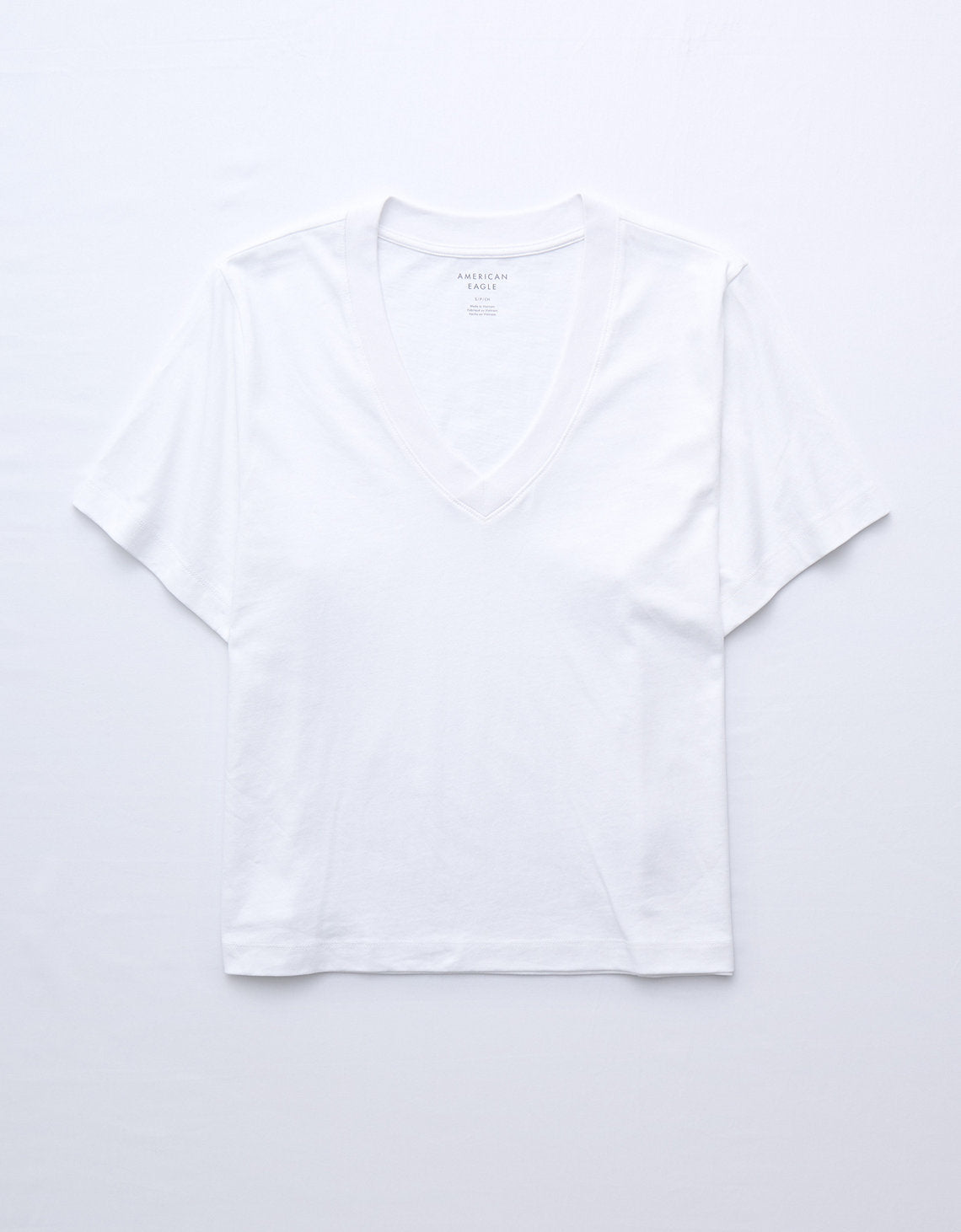 Polo sin Cuello de ajuste relajado Everyday Luxe de Ae - Blanco 2370_9999_100_f