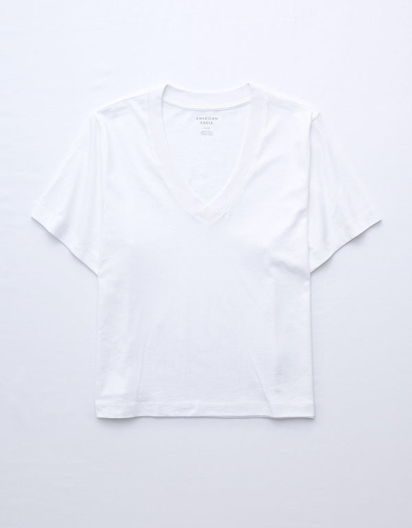 Polo sin Cuello de ajuste relajado Everyday Luxe de Ae - Blanco