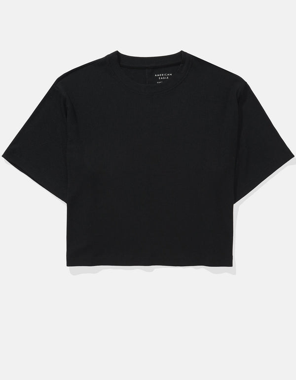 Polo sin Cuello Musculosa Suave y Sexy de Ae - Negro