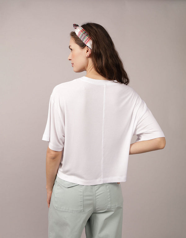 Polo sin Cuello Musculosa Suave y Sexy de Ae - Blanco