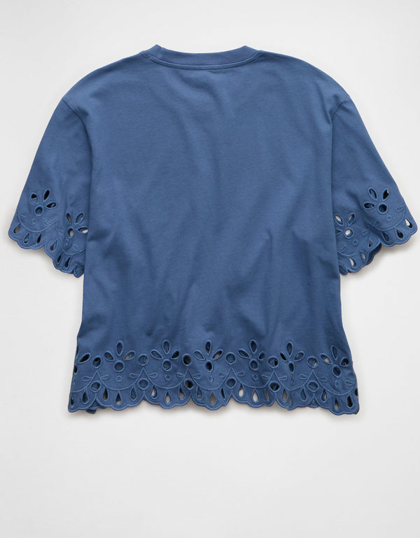 Polo sin Cuello Extragrande con Ojal - Azul