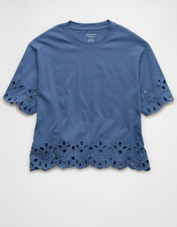 Polo sin Cuello Extragrande con Ojal - Azul