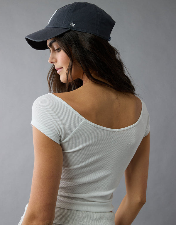 Polo sin Cuello de bebé con cuello en V Ae Saltwash - Blanco
