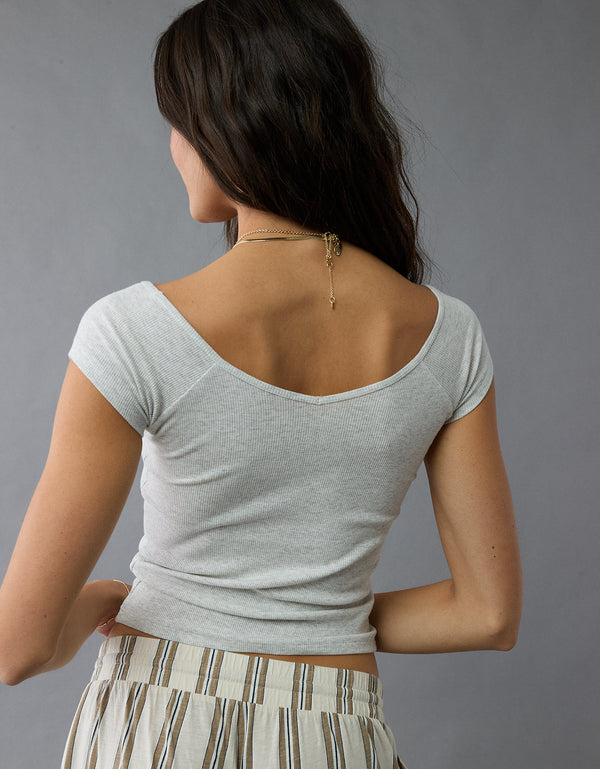 Polo sin Cuello de bebé con botones a presión - Gris