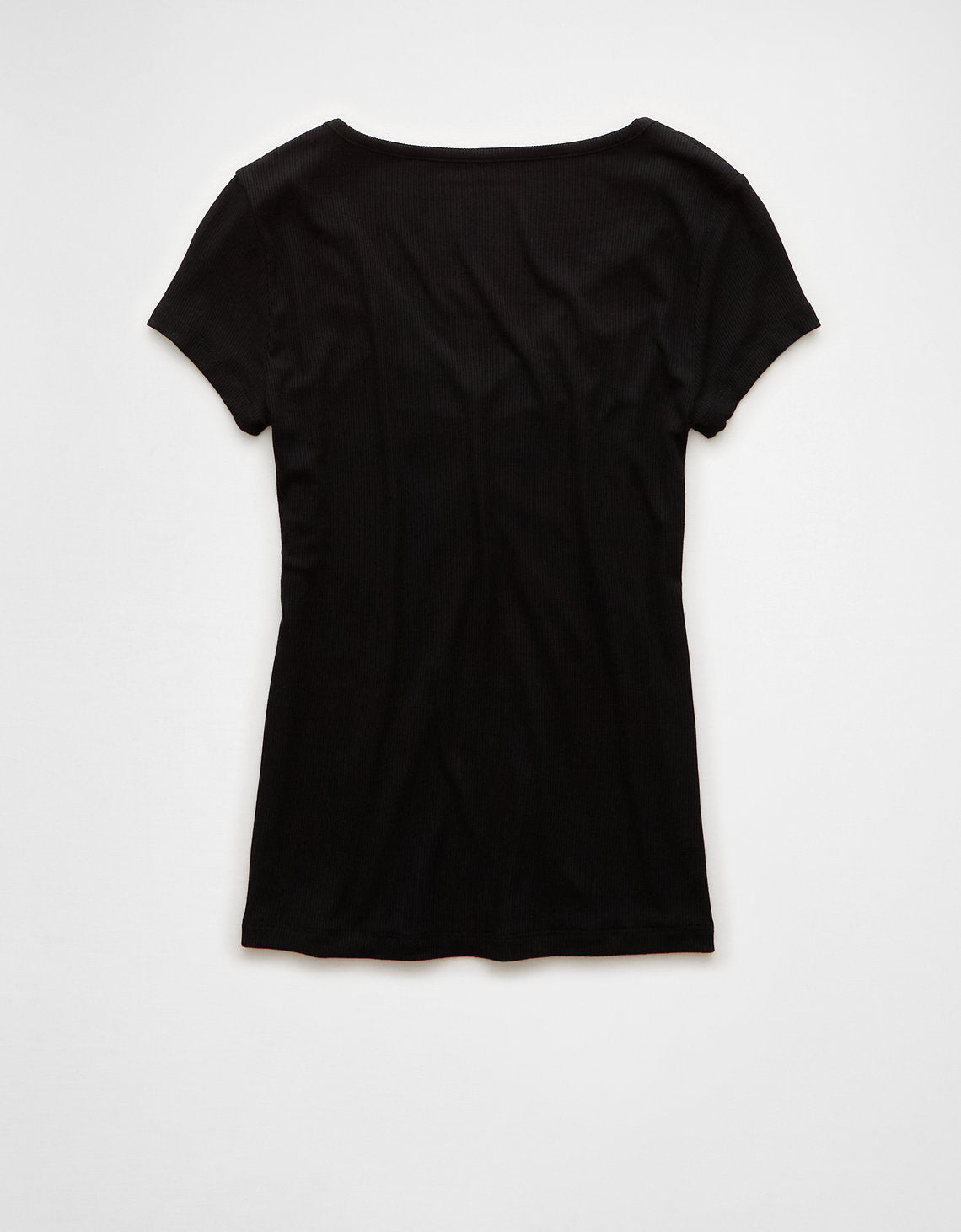 Polo sin Cuello Básica Manga Corta Mujer AE - Negro 2372_9536_001_b