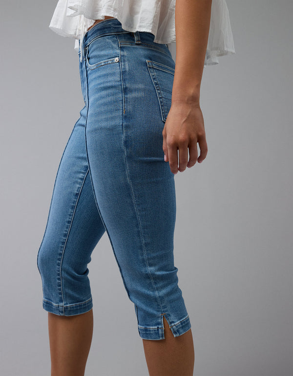 Jean Capri de cintura alta de nivel superior - Generico