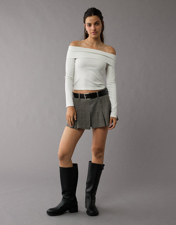 Short Baggy Mom ajustado Mujer AE - Gris