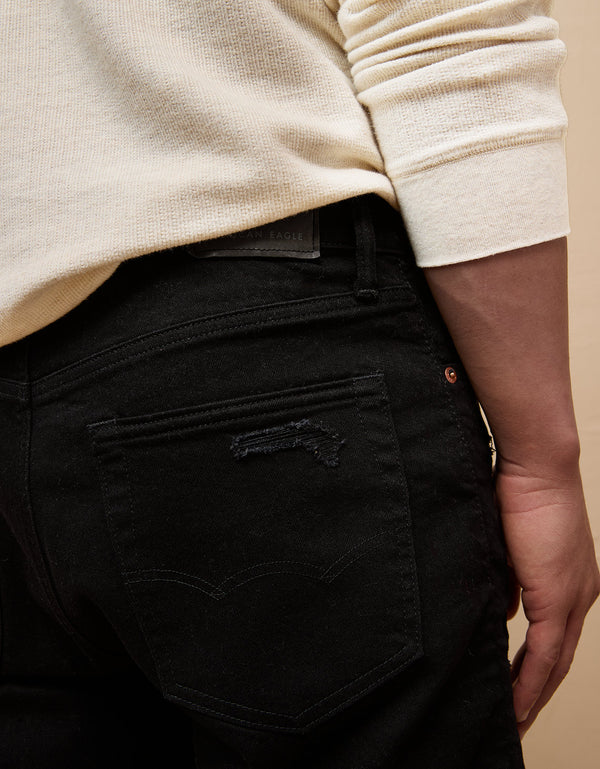 Bermuda en Denim con rotos Hombre AE - Negro