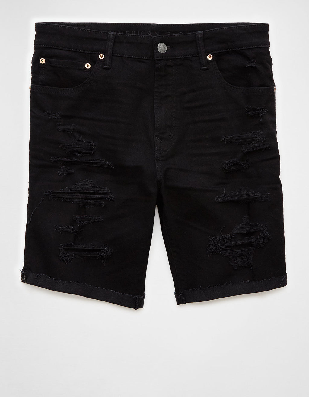 Bermuda en Denim con rotos Hombre AE - Negro 3131_7801_048_f