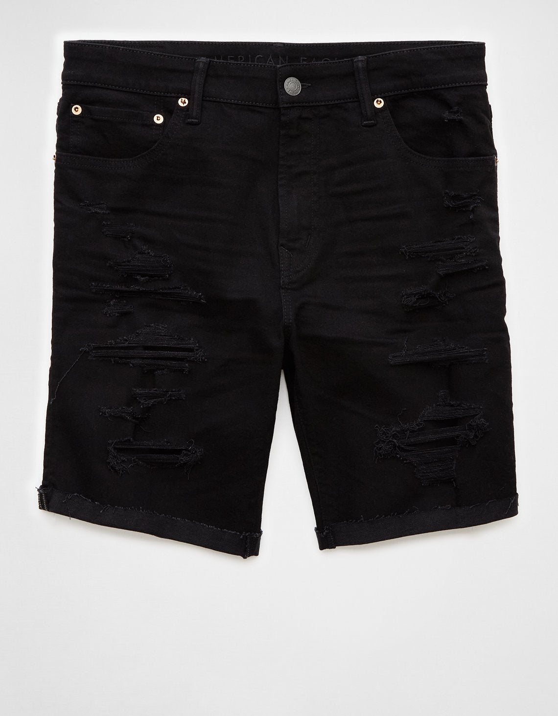 Bermuda en Denim con rotos Hombre AE - Negro 3131_7801_048_f