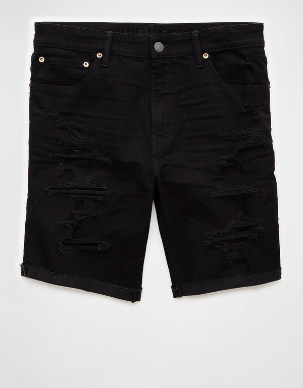 Bermuda en Denim con rotos Hombre AE - Negro