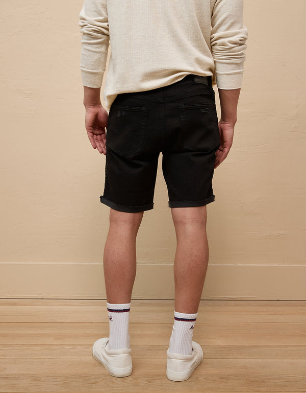 Bermuda en Denim con rotos Hombre AE - Negro