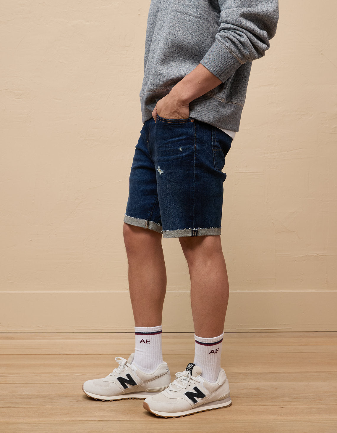 Bermuda en Denim con desgaste Hombre AE - Generico 3131_7802_928_os