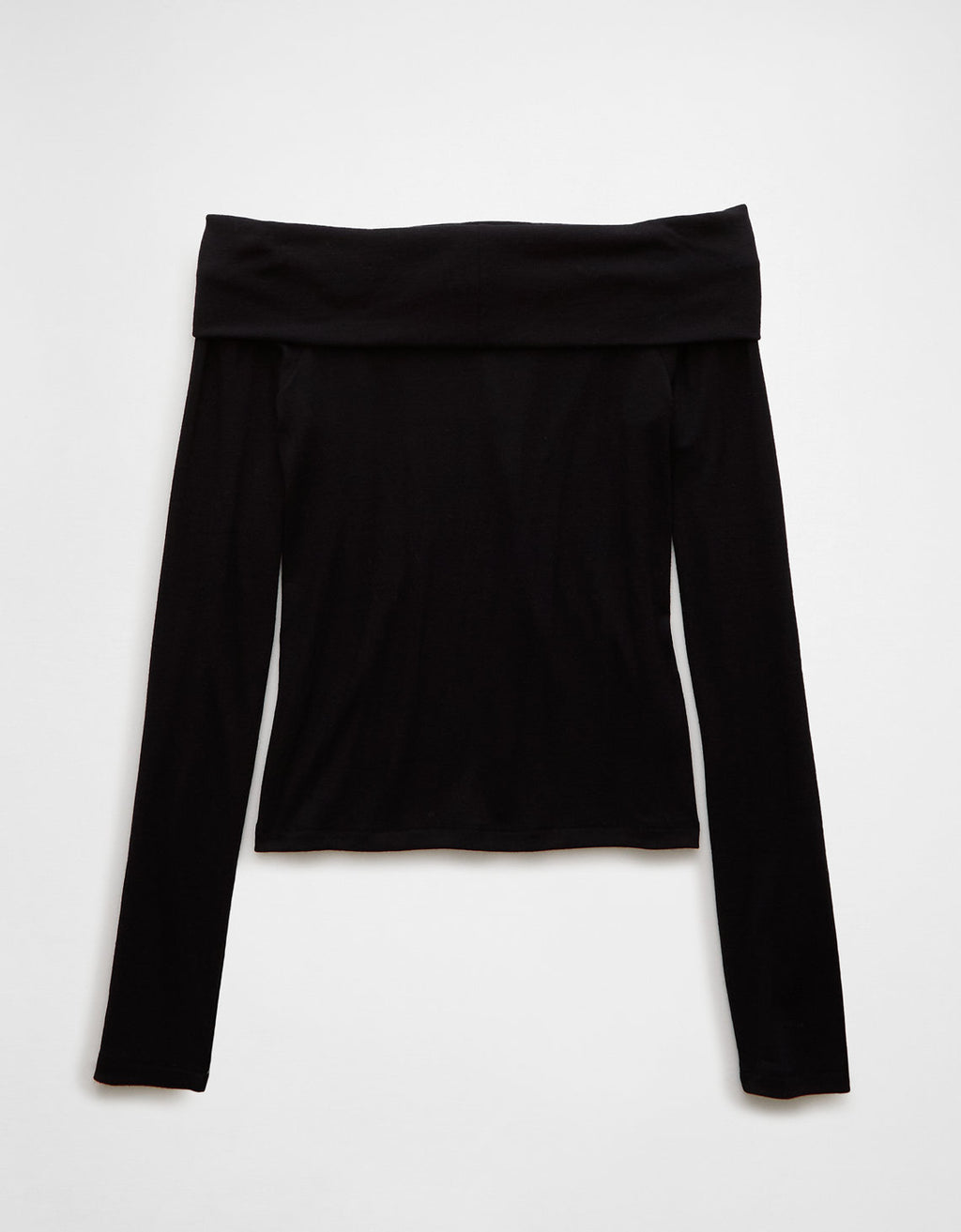 Polo sin Cuello manga larga con hombros descubiertos mujer AE - Negro 3375_9737_001_b