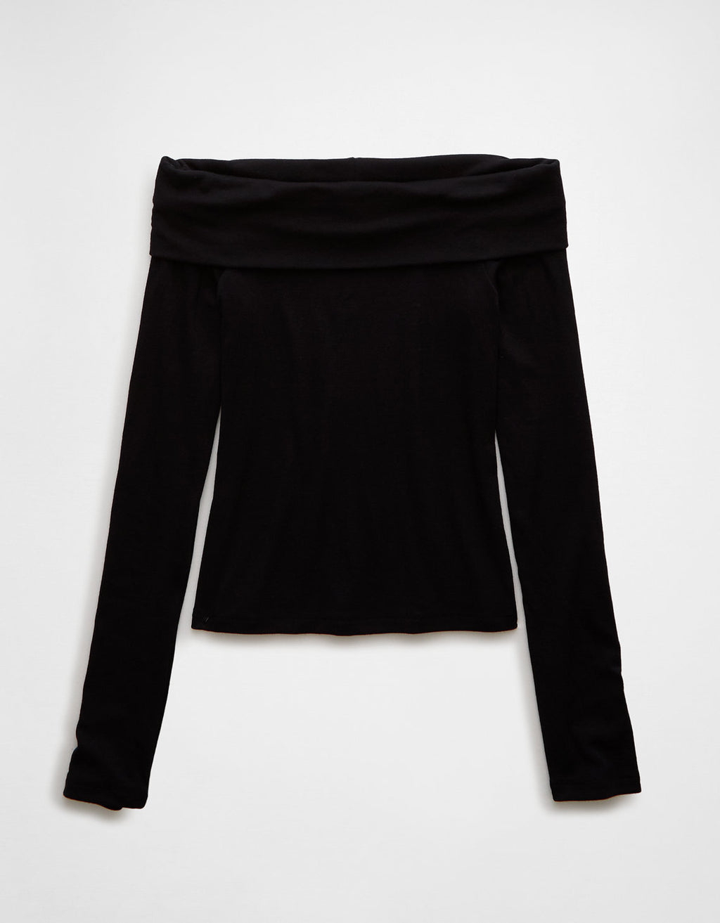 Polo sin Cuello manga larga con hombros descubiertos mujer AE - Negro 3375_9737_001_f
