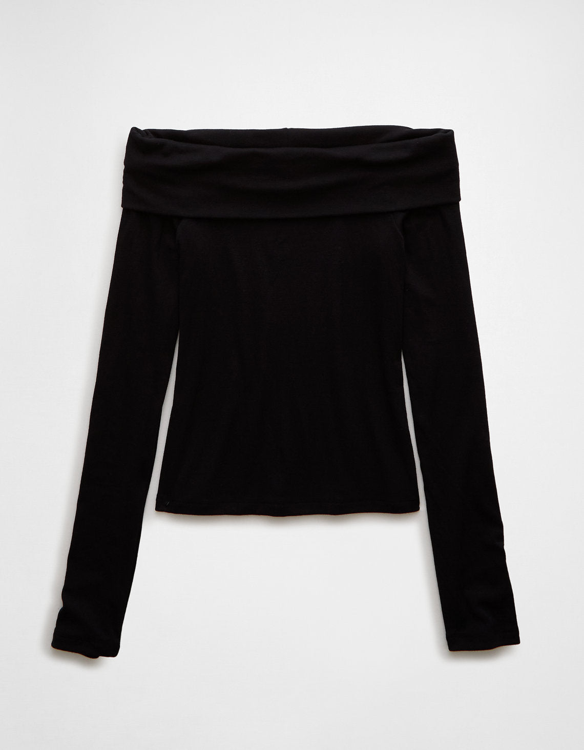 Polo sin Cuello manga larga con hombros descubiertos mujer AE - Negro 3375_9737_001_f