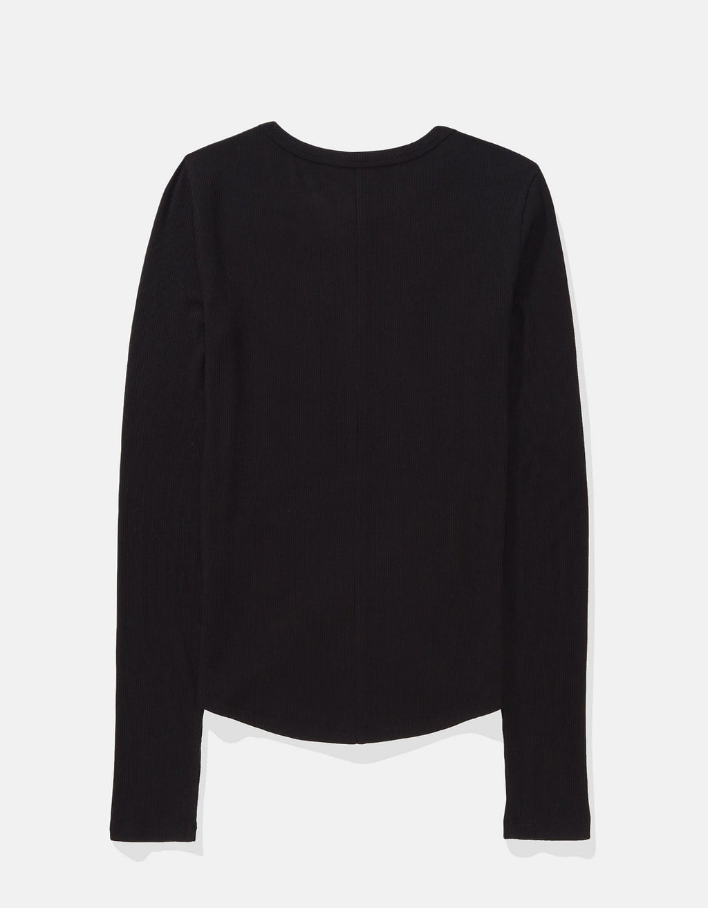 Camiseta de Manga Larga Tipo Henley Ae - Negro 3376_1340_001_b