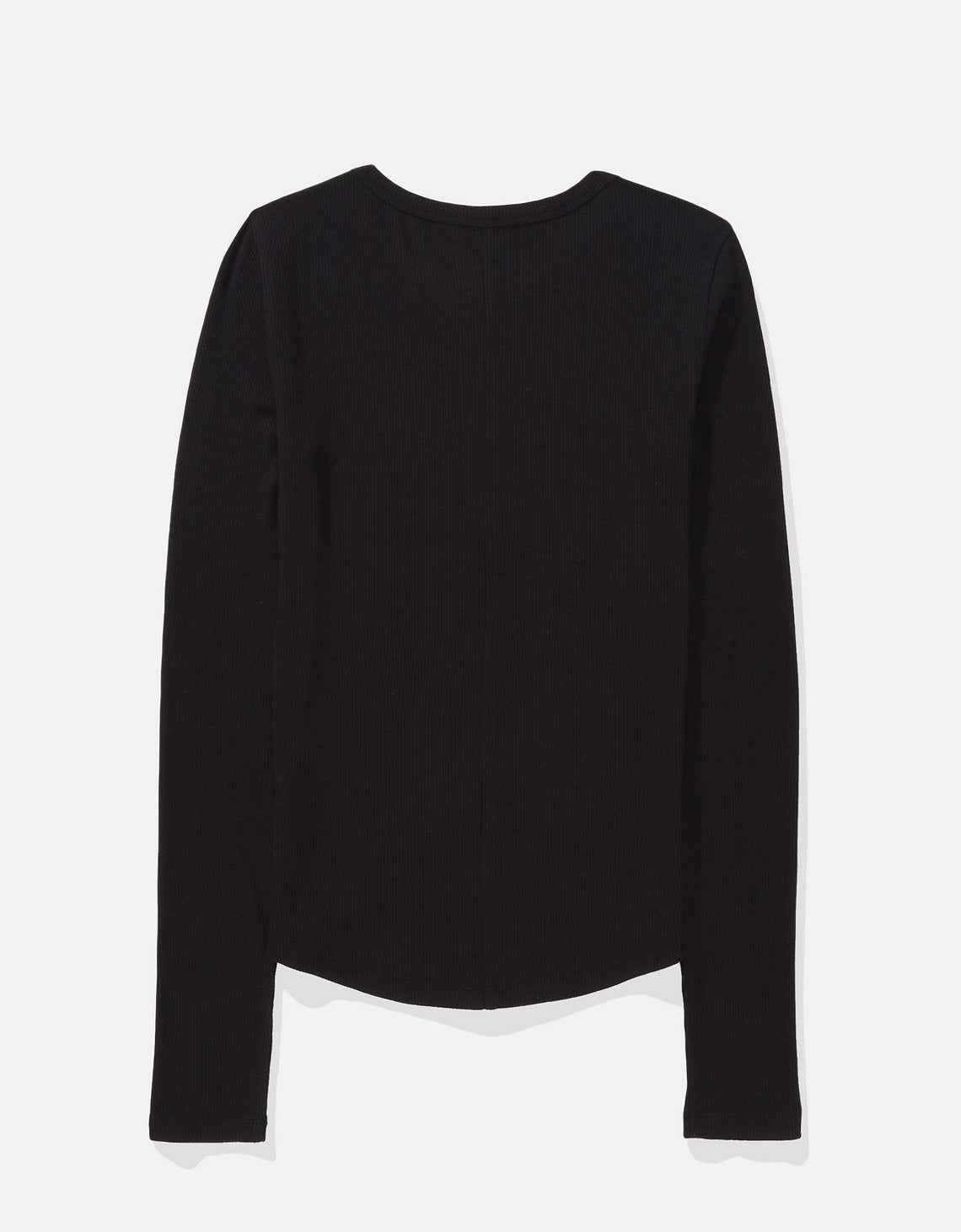 Camiseta de Manga Larga Tipo Henley Ae - Negro 3376_1340_001_b
