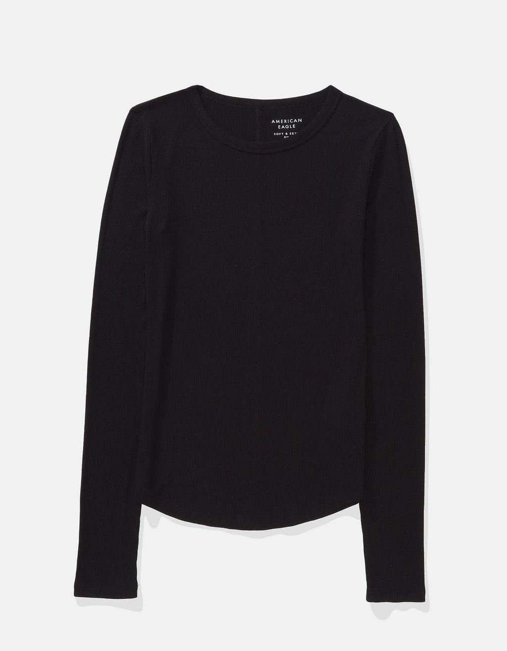 Camiseta de Manga Larga Tipo Henley Ae - Negro 3376_1340_001_f