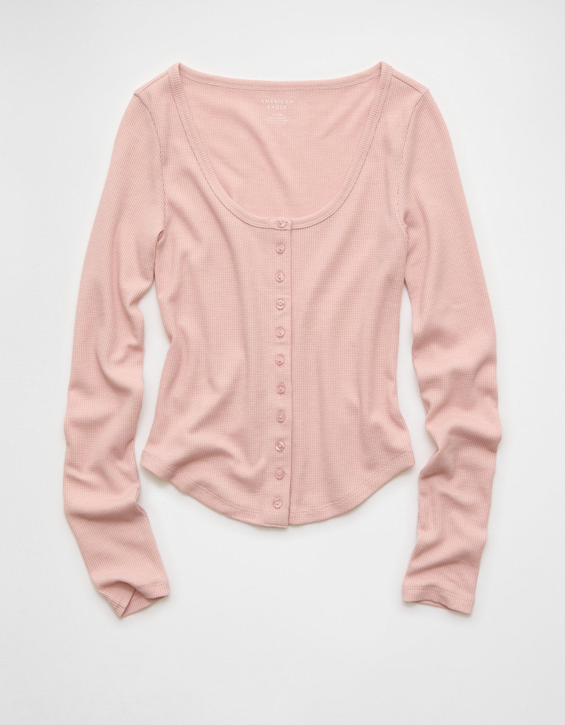 Camiseta Manga Larga con Botones Ae - Rosa 3376_1514_610_f