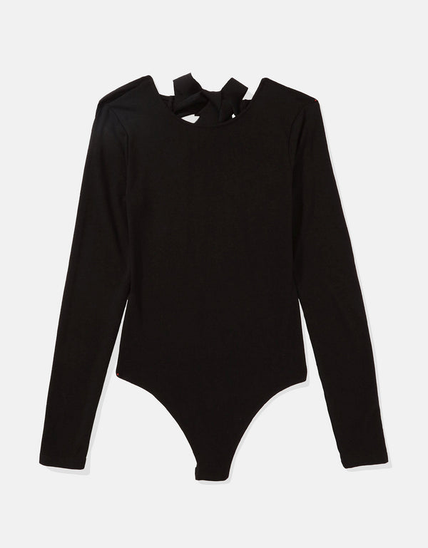 AE T-shirt Manga Larga con Cuello Redondo - Negro