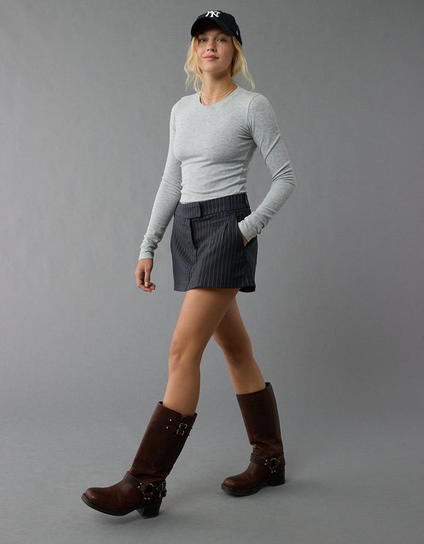 Polo sin Cuello Manga Larga Mujer AE - Gris
