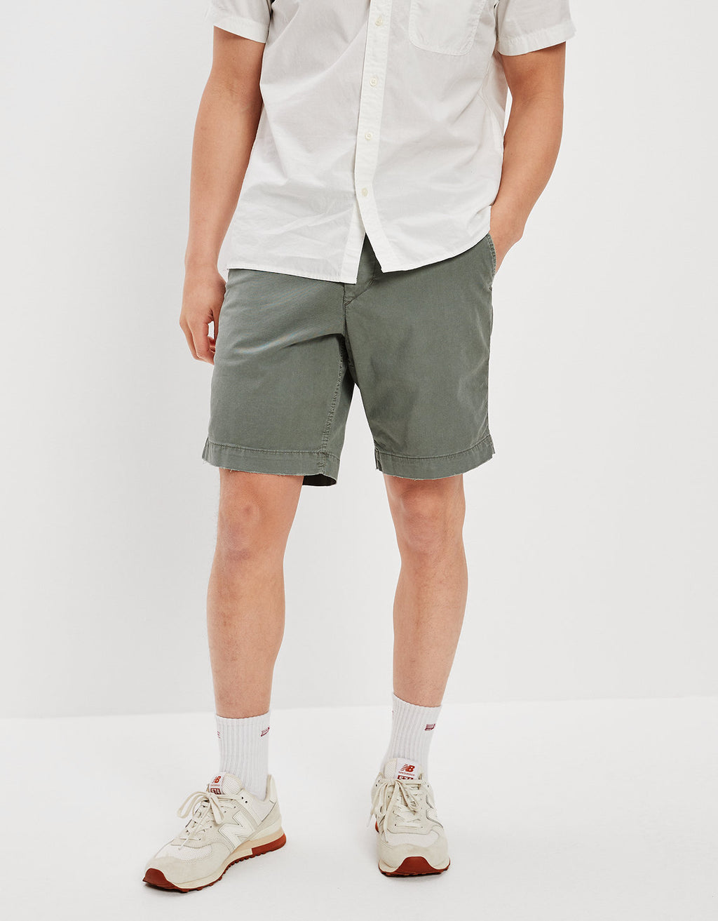 Khaki Short AE Flex 23 c.m. Lived-in - Verde 4133_7273_300_of