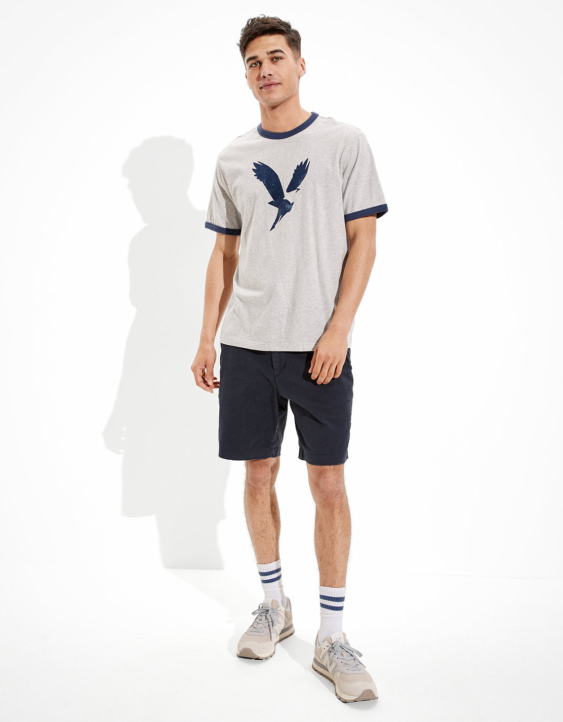 Khaki Short AE Flex 23 c.m. Lived-in - Azul 4133_7273_410_d2