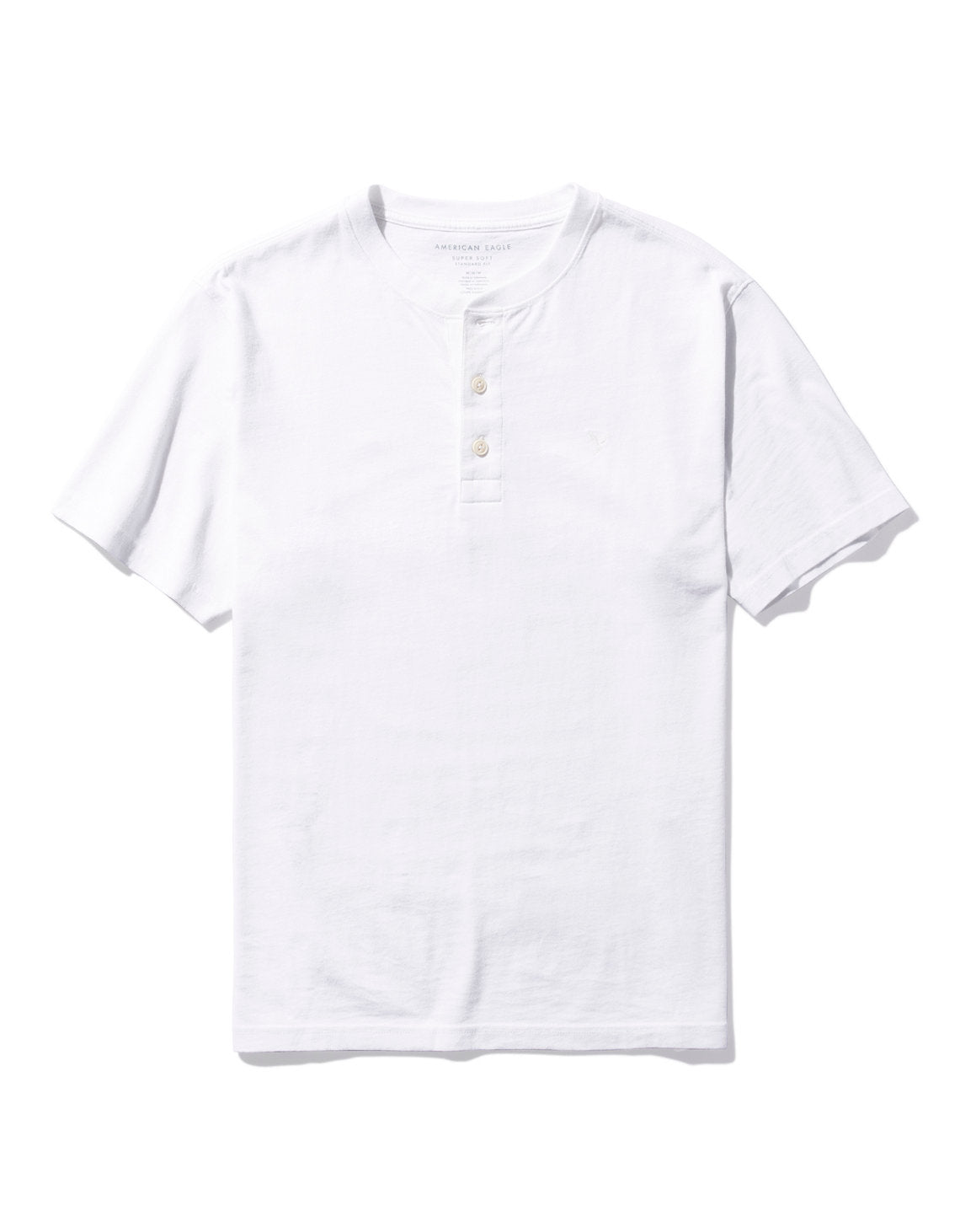 Polo sin Cuello cuello Henley manga corta Hombre AE - Blanco 4165_1740_100_f