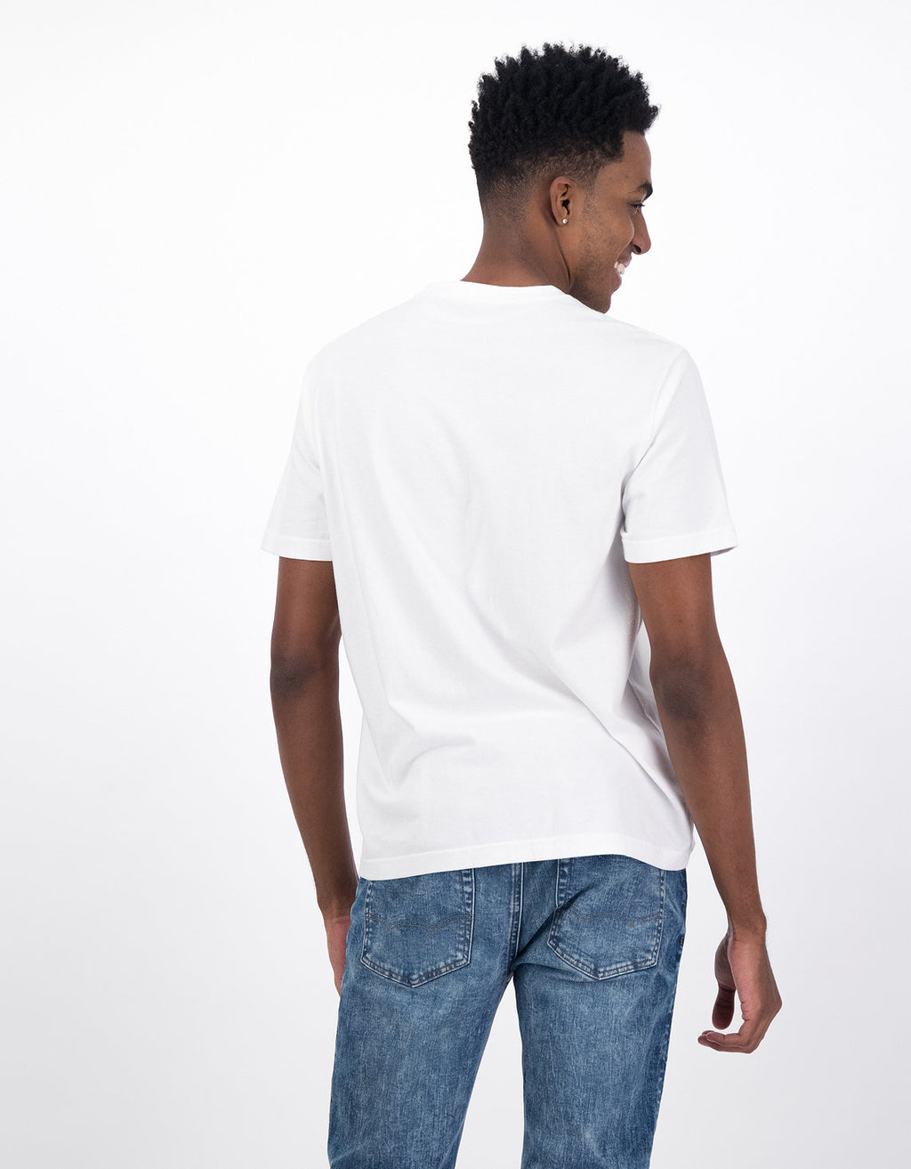 Polo sin Cuello cuello Henley manga corta Hombre AE - Blanco 4165_1740_100_ob