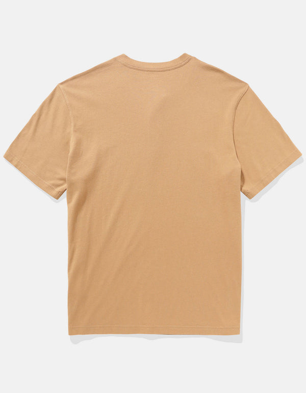 Polo sin Cuello cuello Henley manga corta Hombre AE - Caqui