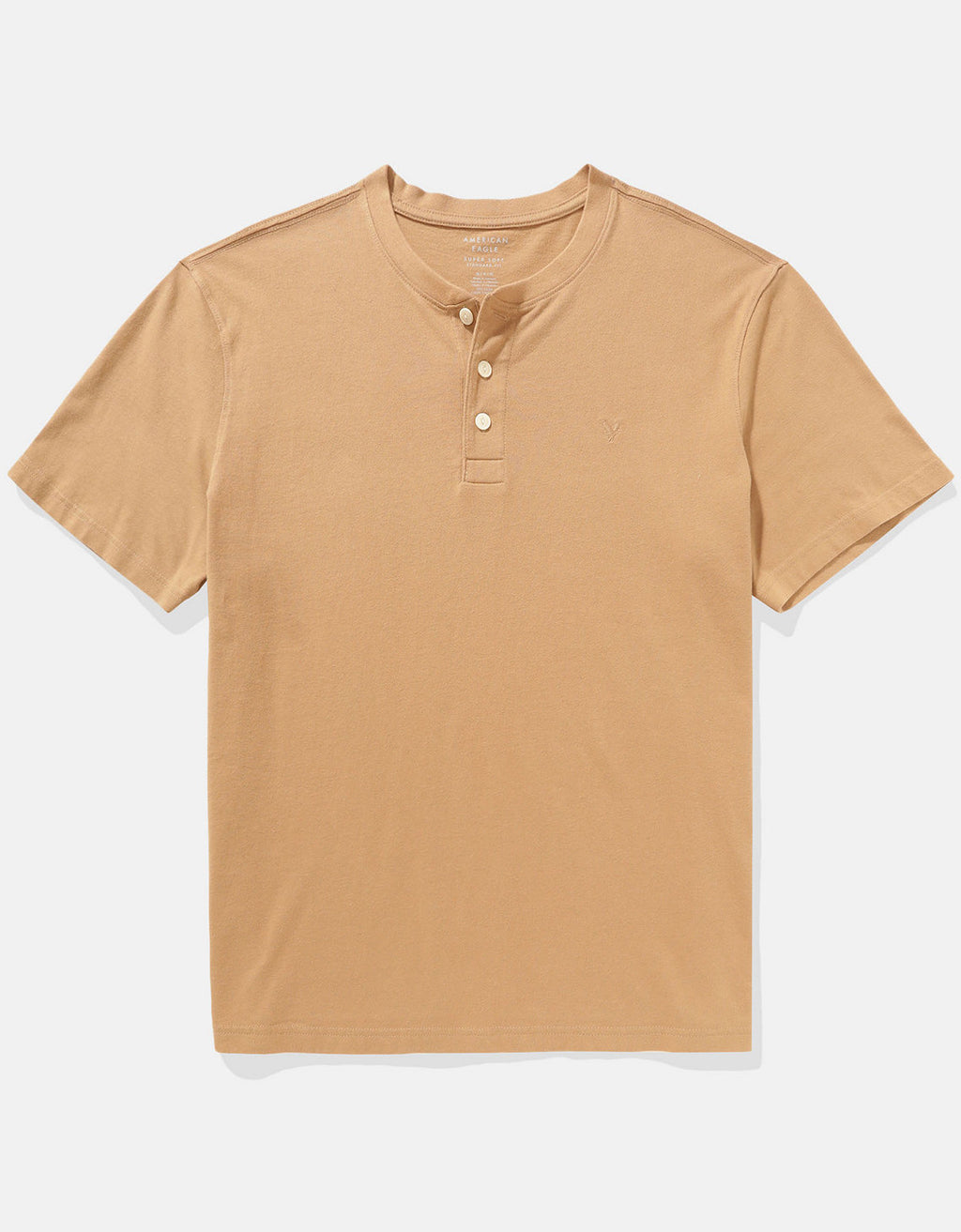 Polo sin Cuello cuello Henley manga corta Hombre AE - Caqui 4165_1740_273_f